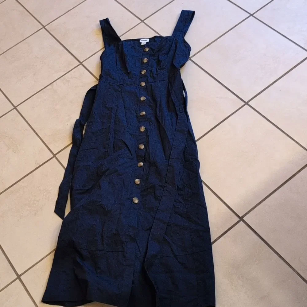 NWT J. Crew Sweetheart Button Front Midi Dress Blue Belted   6